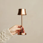 Rechargeable copper table lamps set of 4 with wireless charging station, touch dimming
