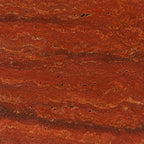 Rechargeable table lamp red travertine cordless dimmable, natural stone base 18cm