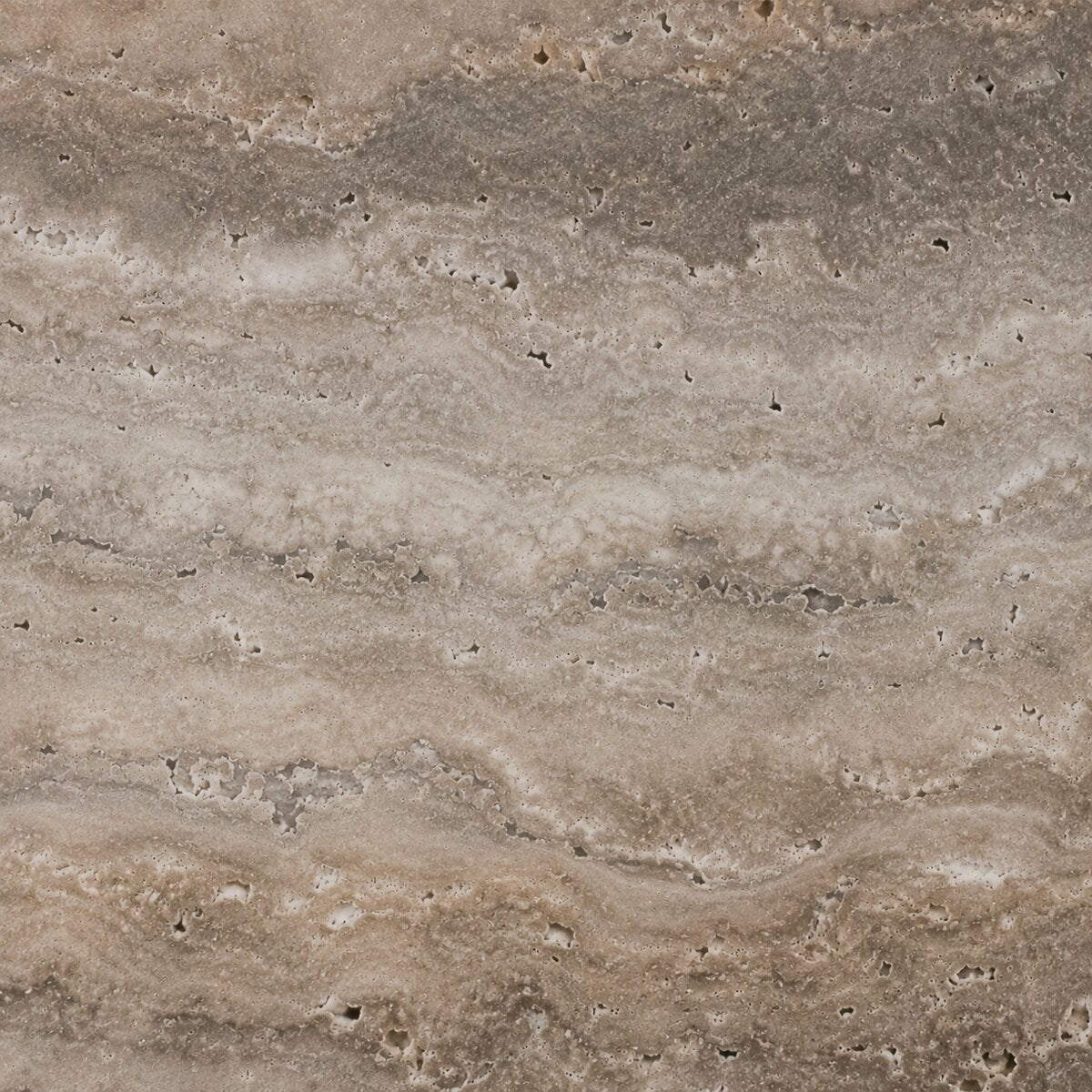 Rechargeable table lamp in silver travertine, cordless and dimmable, 18 cm diameter