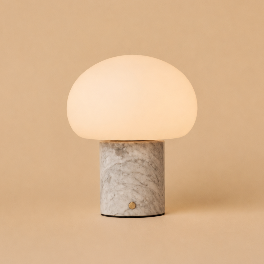 Briar | Rechargeable Marble Table Lamp | Cordless, Dimmable | White Statuarietto