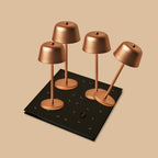 Fleur | Rechargeable Table Lamps Set | 4x Cordless Copper Lamps & Charging Station