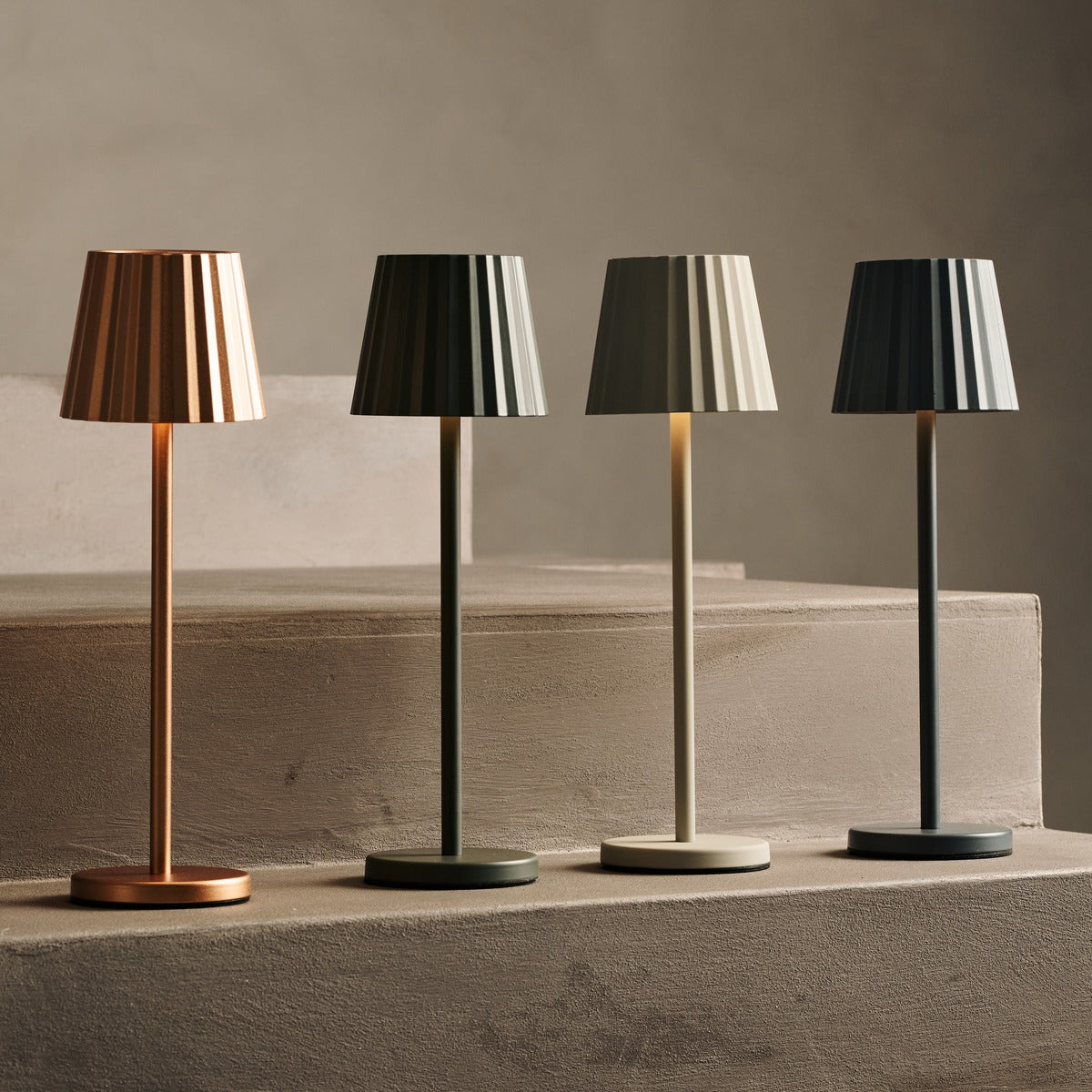 Cordless table lamps designer rechargeable, wood and marble