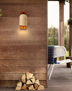 Travertine Wall Light | Stone & Wood, Indoor Sconce