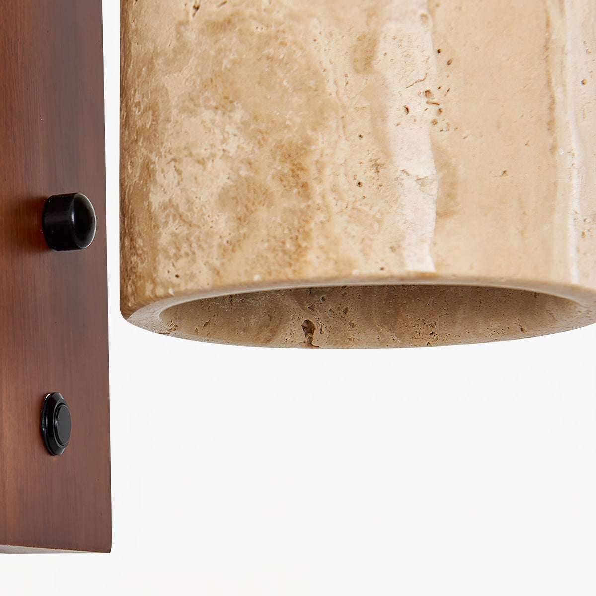 Travertine Wall Light | Stone & Wood, Indoor Sconce