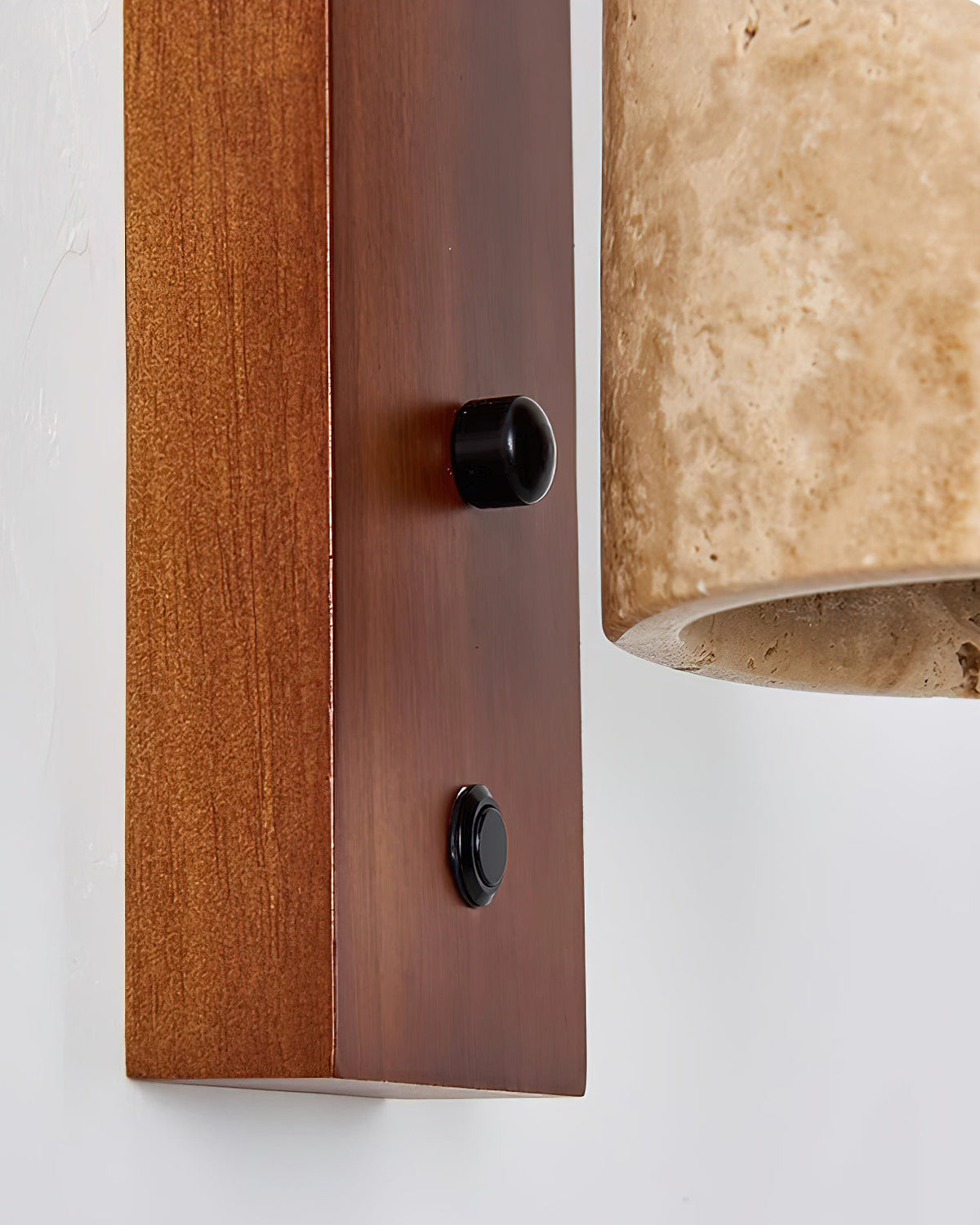 Travertine Wall Light | Stone & Wood, Indoor Sconce