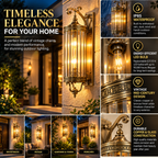 Linear Outdoor Wall Light | Vintage Mid-Century, IP65, Warm LED | Copper & Bronze
