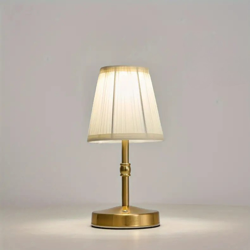 Cordless Antique Brass LED Table Lamp - Warm Light - Classic Style