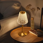 Luna | Cordless Table Lamp | Rechargeable, Touch Control, Crystal Shade