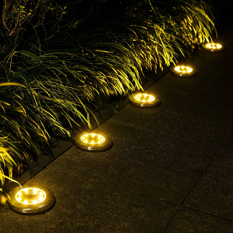 Solar path lights LED ground spike for garden driveway and patio, weatherproof IP65