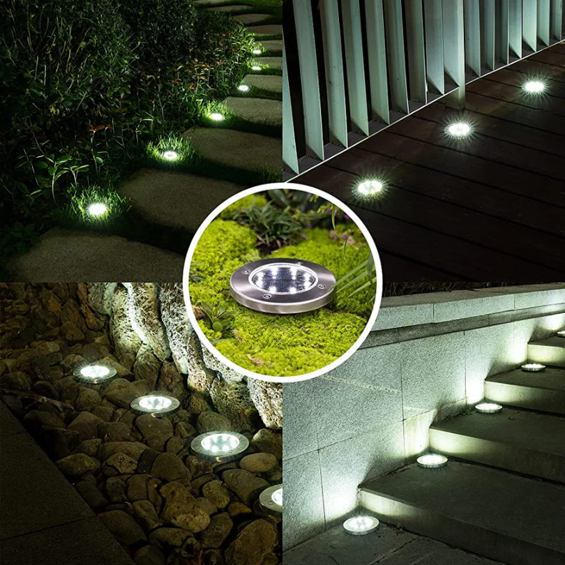 Solar path lights LED ground spike for garden driveway and patio, weatherproof IP65