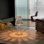 Crystal table lamp rechargeable touch control LED cordless acrylic sparkling design