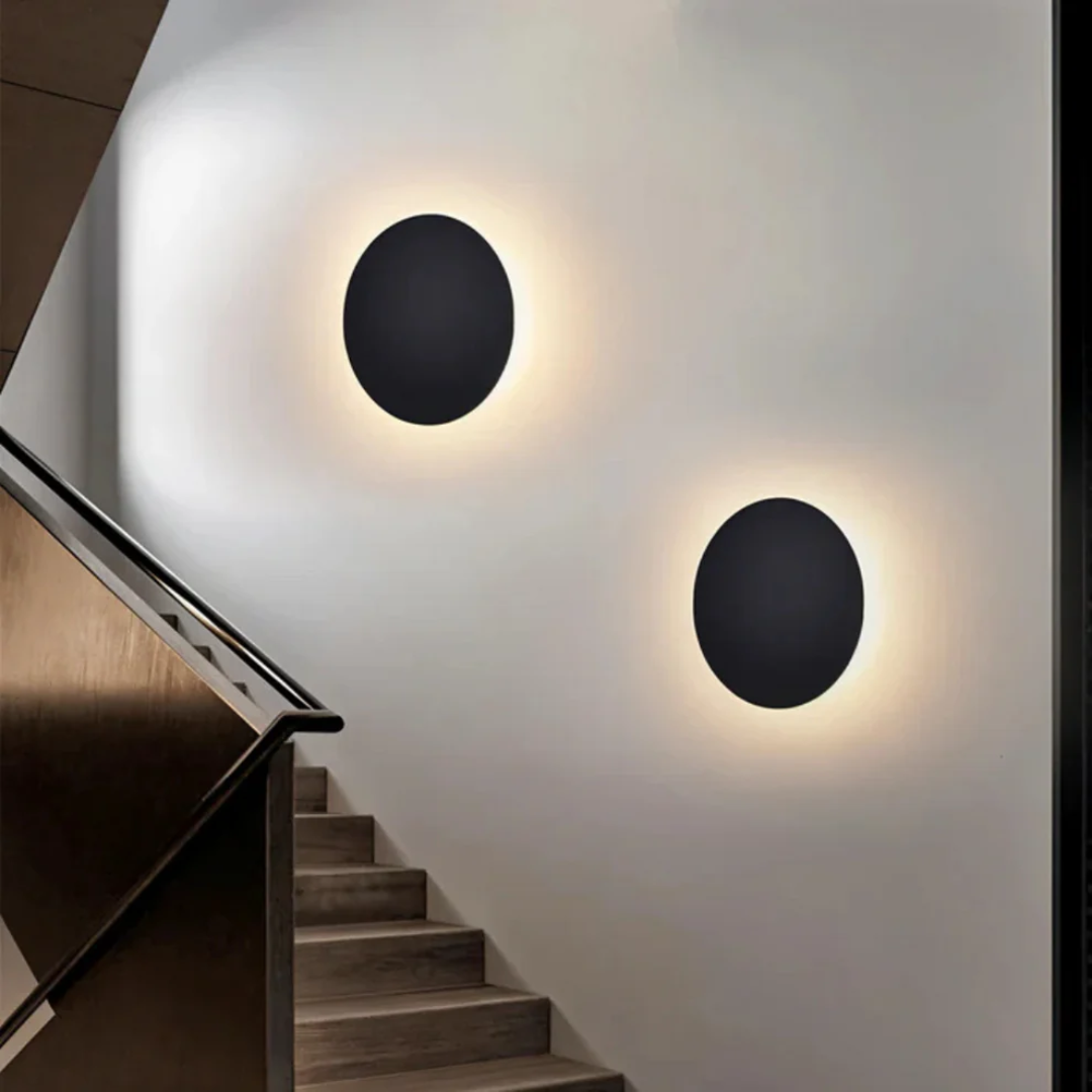 LED Wall Light Round Halo Backlit Glow | Indoor Ambient | 3 Sizes