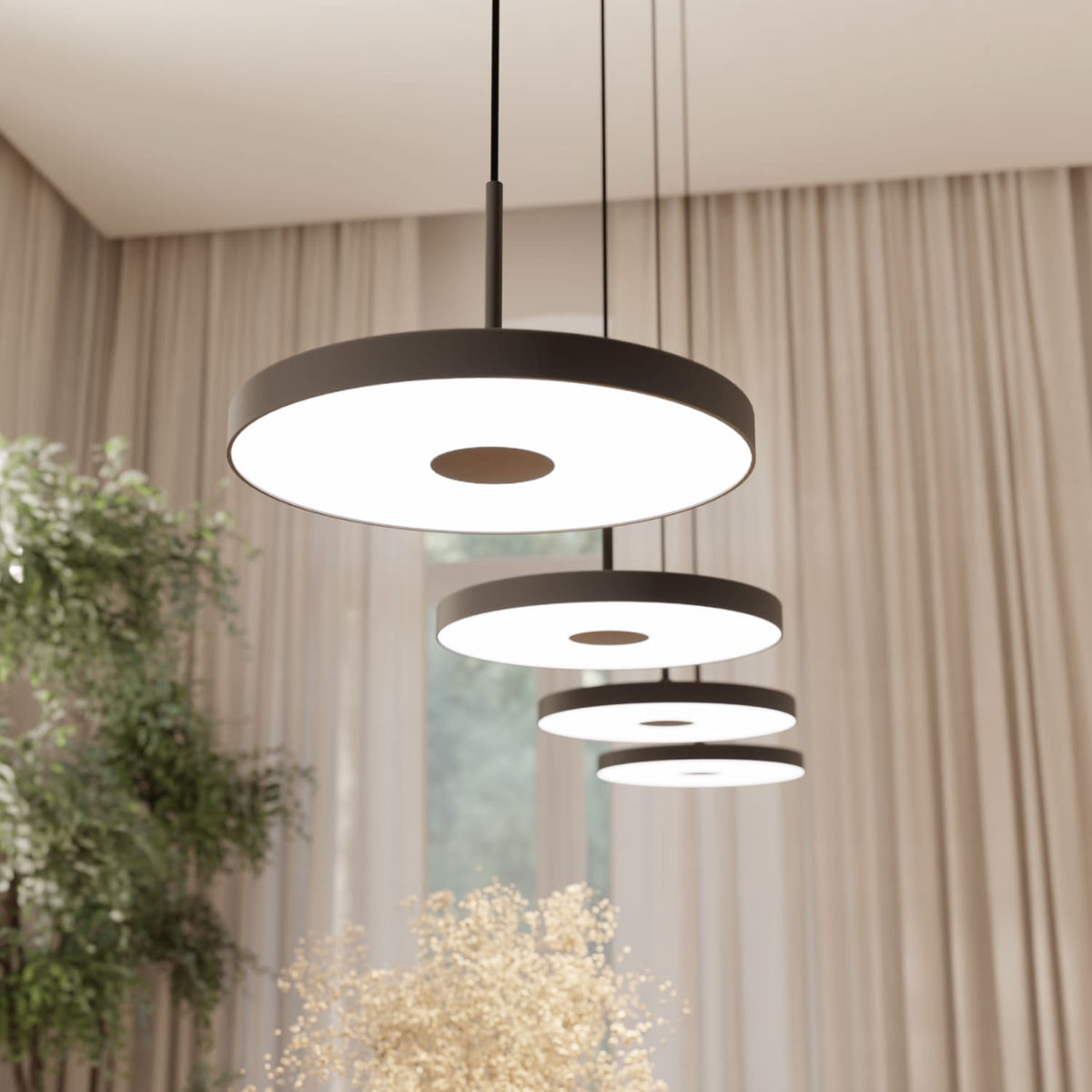 Pendant light dimmable warm white multi-light smart home WiFi Bluetooth