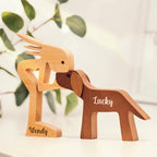 Wooden pet figurine personalized dog or cat, solid wood