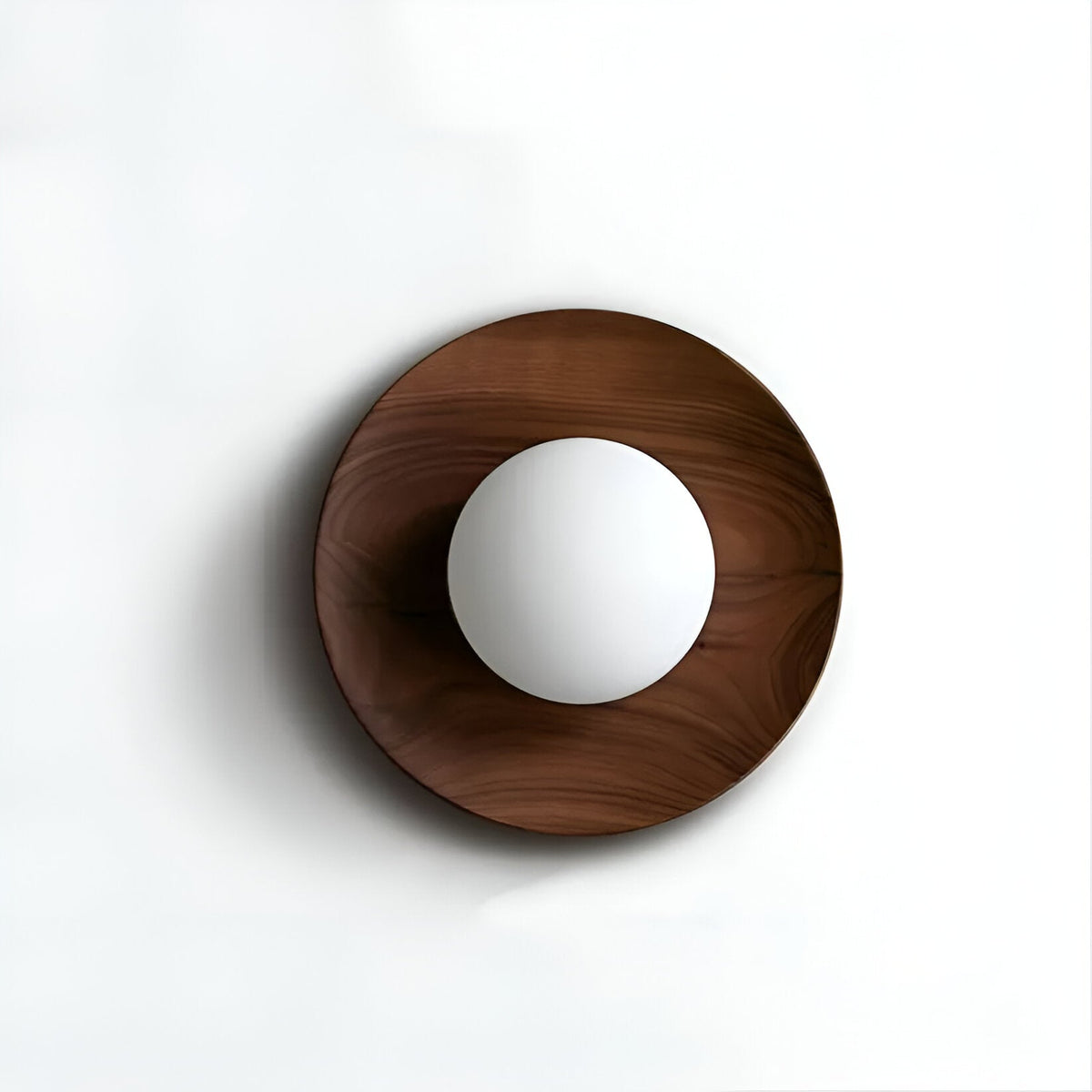 Nordic wood wall light with globe shade, LED G9, bedroom and hallway