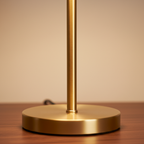 Desk lamp walnut and brass T-bar, 3-colour dimmable LED, 45cm minimalist