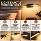Lampa ścienna z obrotową głowicą | lampka do czytania LED, czarna lub biała