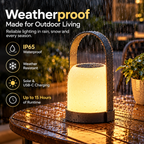 Solar Outdoor Table Lamp | LED, Waterproof, USB Rechargeable