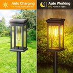 Solar garden lights waterproof pathway stake lights warm white outdoor