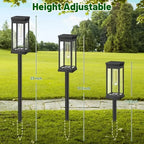 Solar garden lights waterproof pathway stake lights warm white outdoor