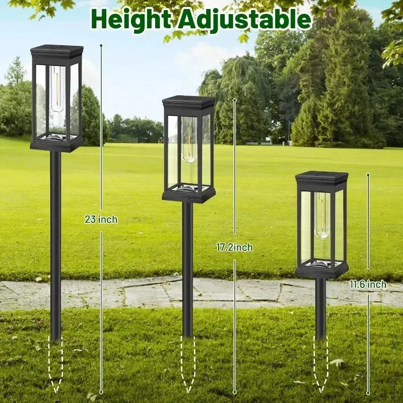 Solar garden lights waterproof pathway stake lights warm white outdoor