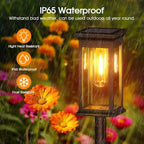 Solar garden lights waterproof pathway stake lights warm white outdoor