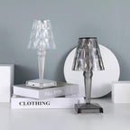 Crystal table lamp rechargeable touch control LED cordless acrylic sparkling design