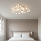 LED ceiling light white layered square dimmable with remote control, modern minimalist