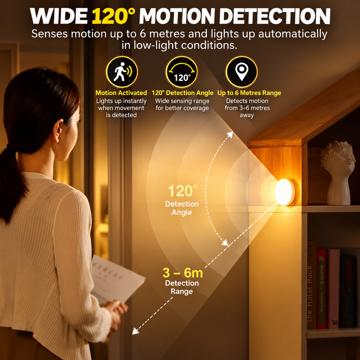 Motion Sensor Night Light | Magnetic, Round LED, Auto On/Off