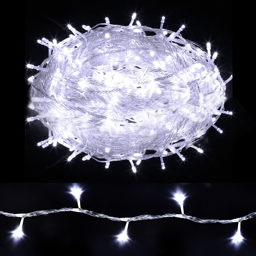 Christmas string lights 100M with 500 cool white LEDs for outdoor and indoor decor