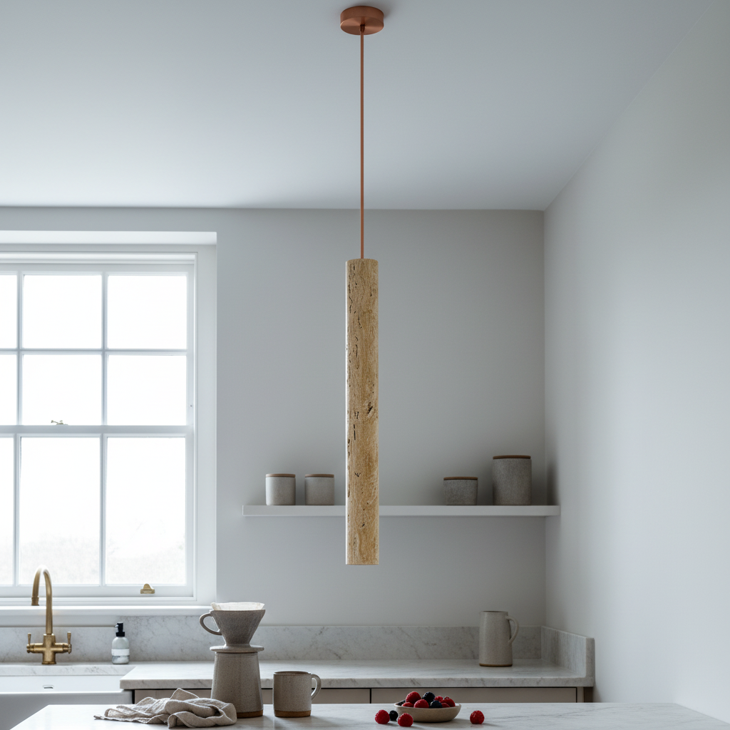 Travertine Pendant Light | Yellow Stone, Nordic, 30cm, 4W LED