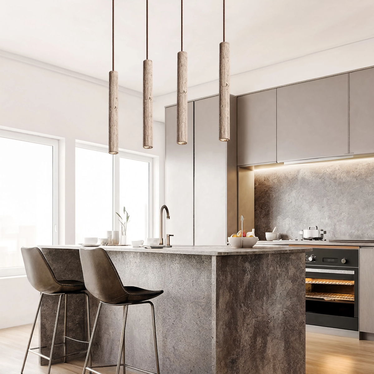 Travertine Pendant Light | Yellow Stone, Nordic, 30cm, 4W LED