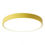 Low profile round LED ceiling light with acrylic diffuser and minimal frame