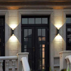 Outdoor LED wall light IP65 waterproof, curved metal and acrylic, garden and corridor