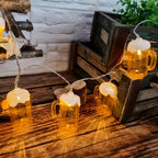 LED Beer Mug String Lights Oktoberfest decoration battery powered set of 2