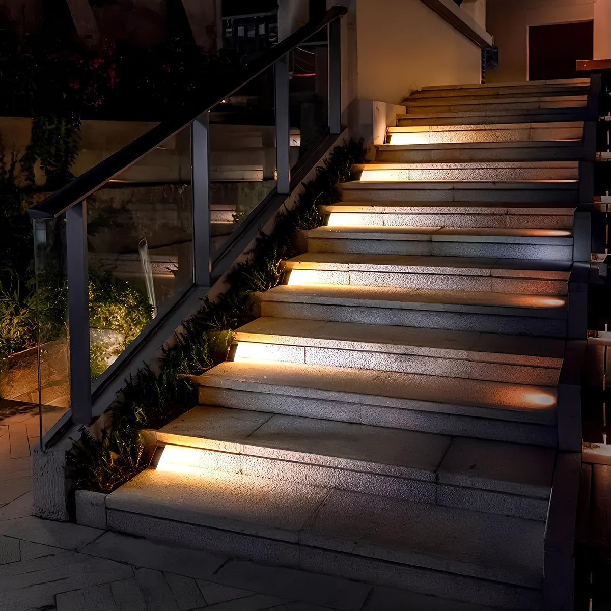 Solar stair lights outdoor step lighting IP65 waterproof LED, deck patio porch