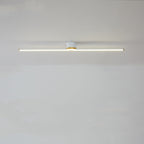 Flush mount ceiling light linear LED for bedroom and living room, sleek metal and silicone gel design