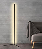 Nordic LED floor lamp with remote control, RGB and warm white lighting, 142cm slim design