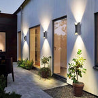 Outdoor LED wall light IP65 waterproof, curved metal and acrylic, garden and corridor