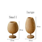 Bamboo table lamp vintage rustic design with natural bamboo and warm ambient light