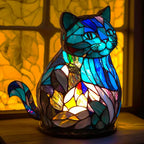 Stained glass animal lamp decorative table lamp with colourful warm light, 10 designs