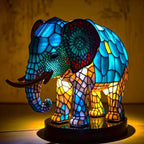 Stained glass animal lamp decorative table lamp with colourful warm light, 10 designs