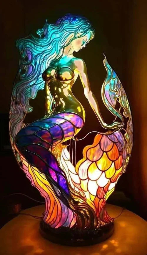 Stained glass animal lamp decorative table lamp with colourful warm light, 10 designs