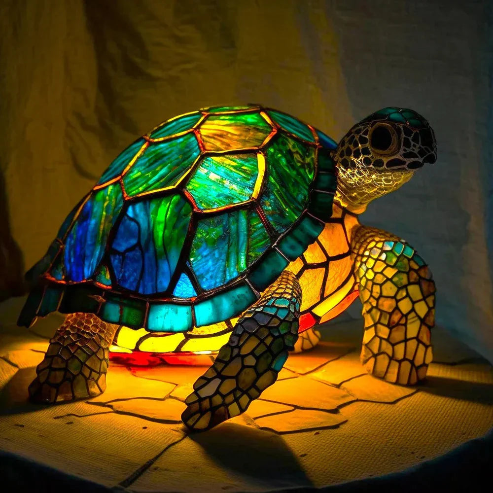Stained glass animal lamp decorative table lamp with colourful warm light, 10 designs