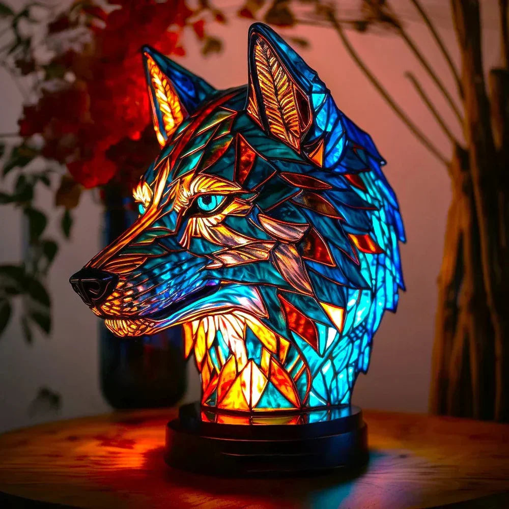 Stained glass animal lamp decorative table lamp with colourful warm light, 10 designs