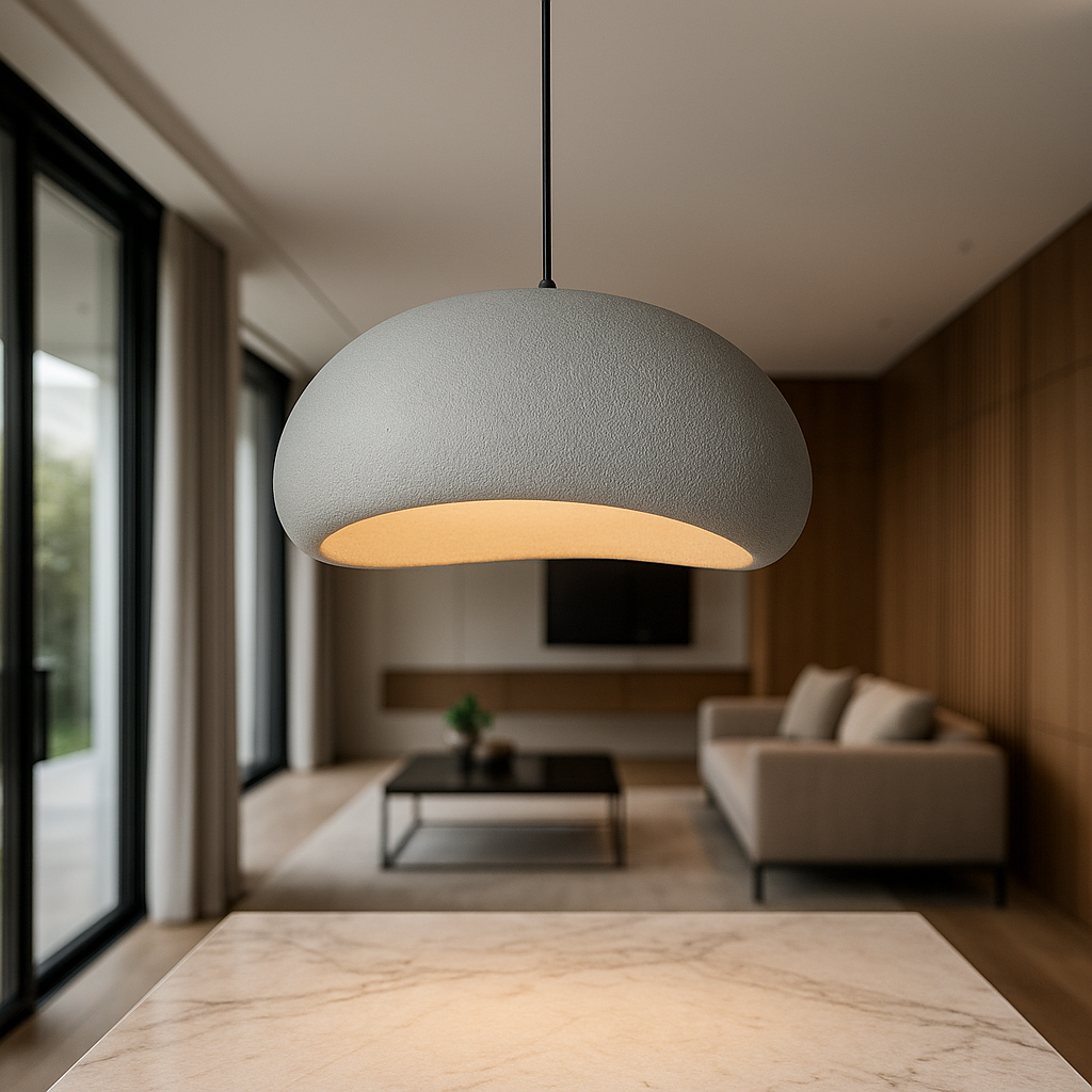 Modern dimmable pendant light with adjustable cable, E27 fitting, minimalist ambient home lighting