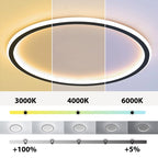 Flush mount ceiling light modern LED round dimmable, metal and acrylic