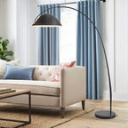 Black metal fishing rod arc floor lamp, modern standing light for living room