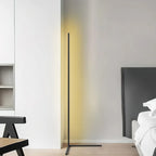 Nordic LED floor lamp with remote control, RGB and warm white lighting, 142cm slim design