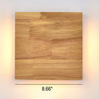 LED wall light Japanese wooden square rectangle rubberwood minimalist design